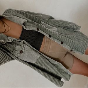 Oversized washed waffle Shacket